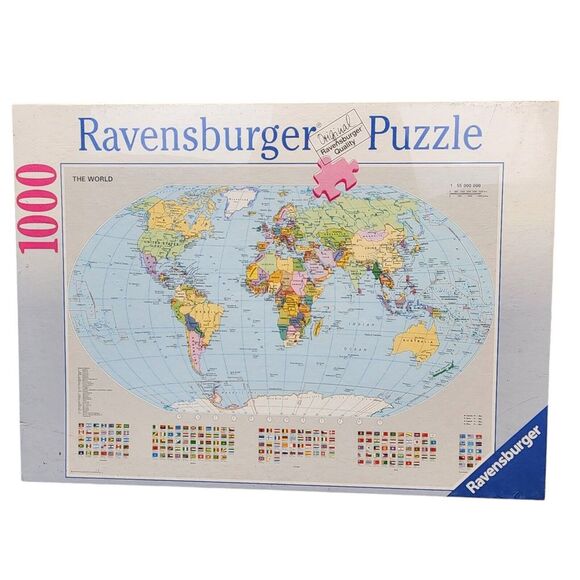 NEW SEALED Ravensburger 15652 Political World Map 1000Pc Jigsaw Puzzle US SELLER